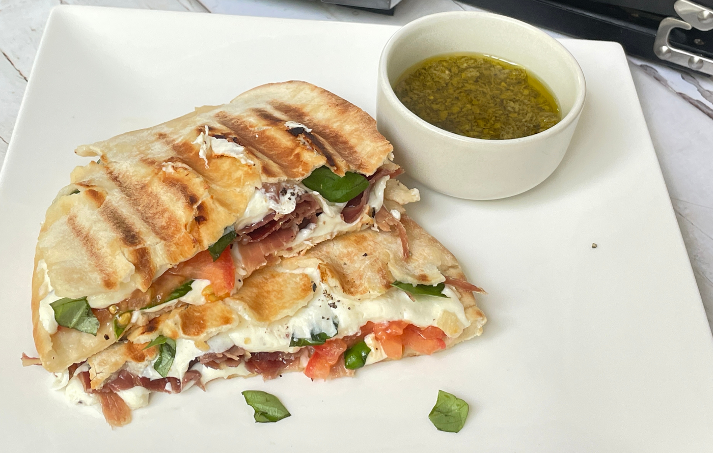 Little Luigi: Crispy Prosciutto Caprese Pita Pocket Panini