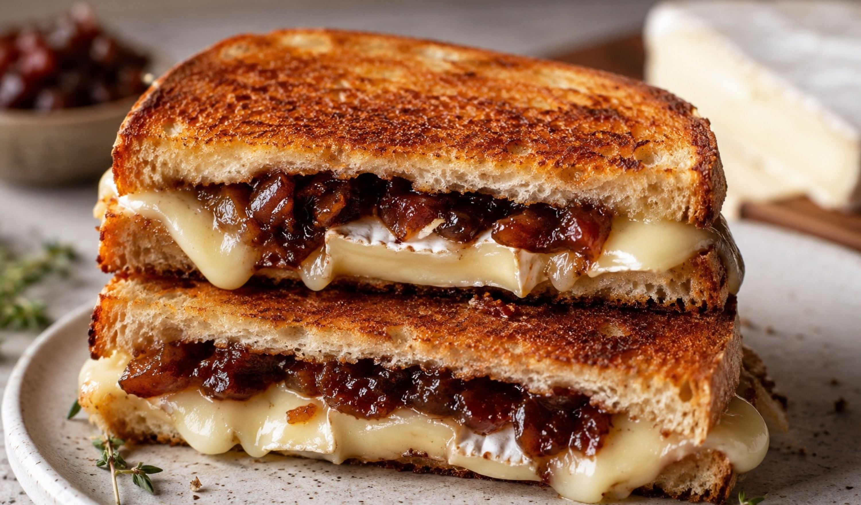 Brie and Bacon Jam Toastie