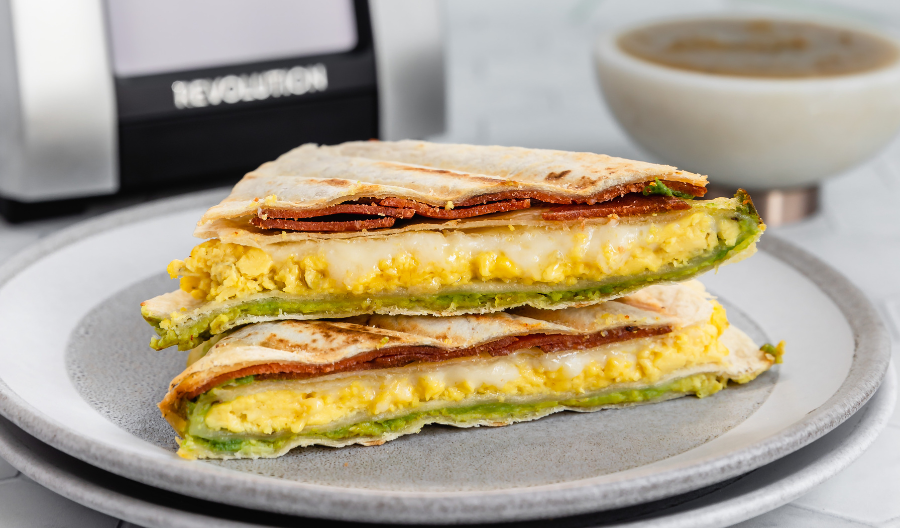 Breakfast Triangle Fold Quesadilla