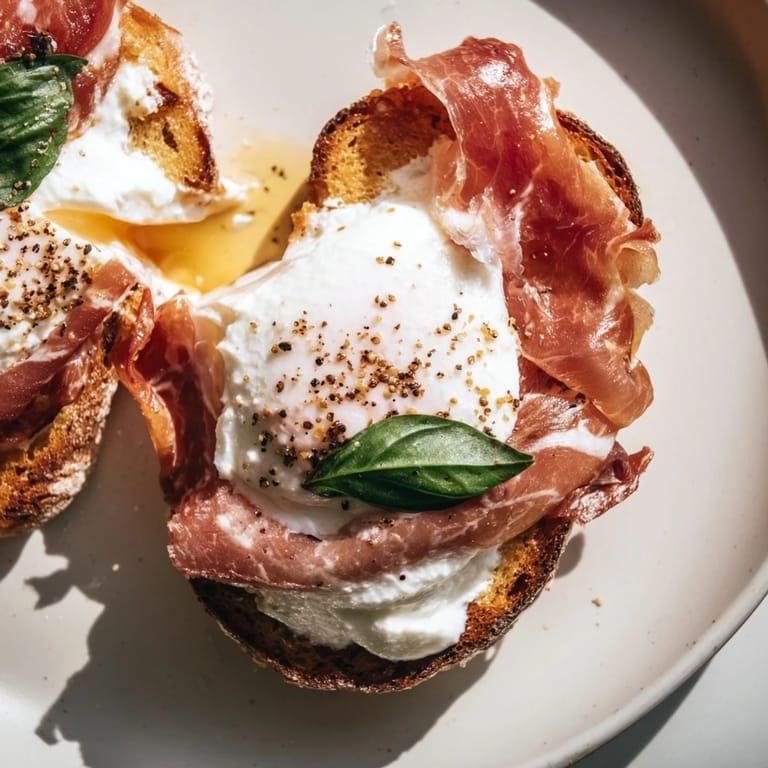 Prosciutto, Burrata & Lemon Basil Toast