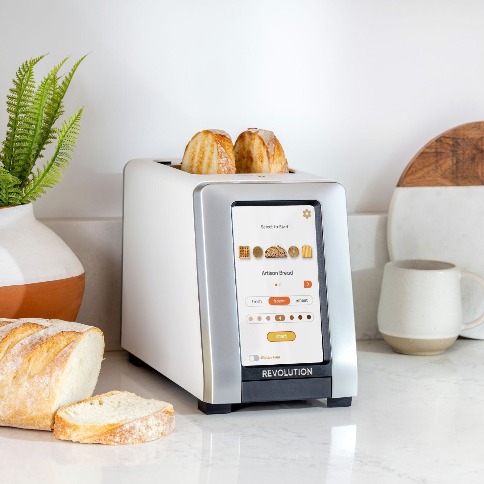 Revolution InstaGLO R270 White 2-Slice Smart Toaster | Crate & Barrel