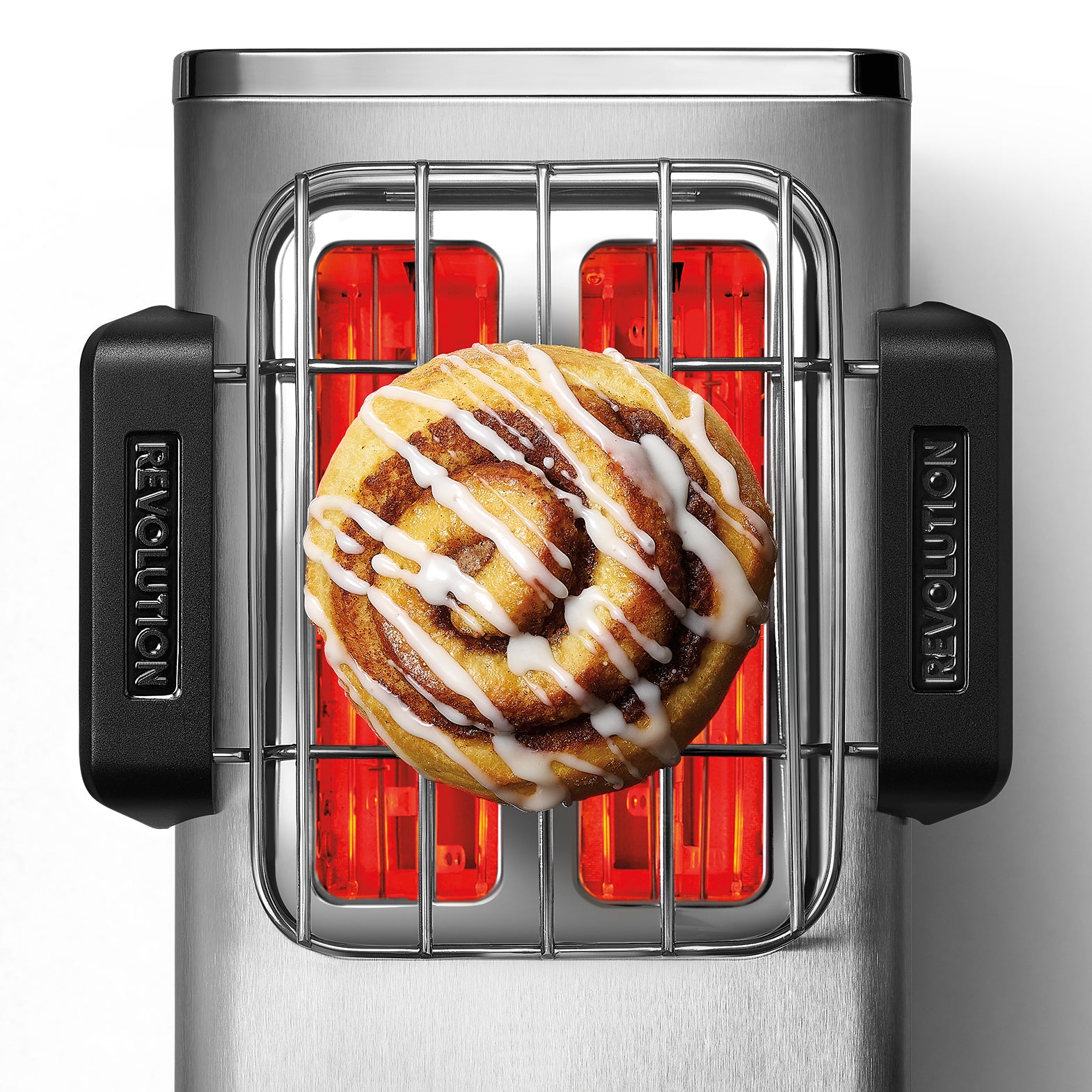 Cinnamon bun on revolution warming rack