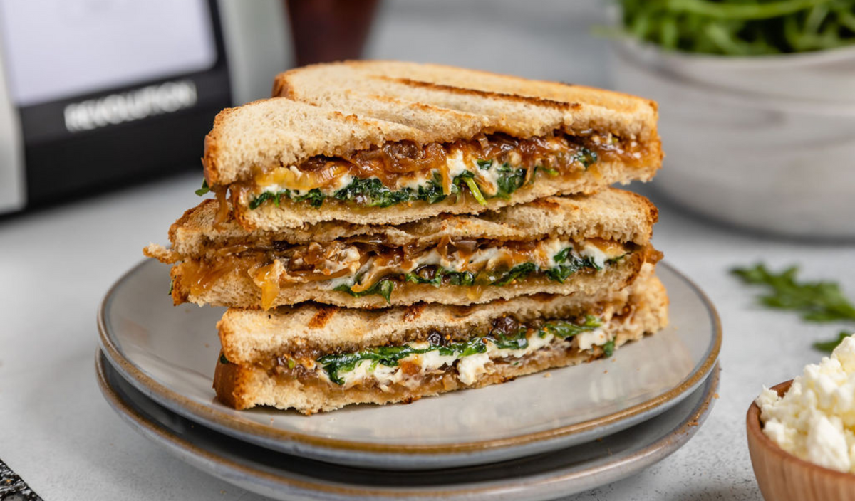 The G.O.A.T: Goat Cheese, Fig Jam, Caramelized Onion, & Arugula Grilled Cheese