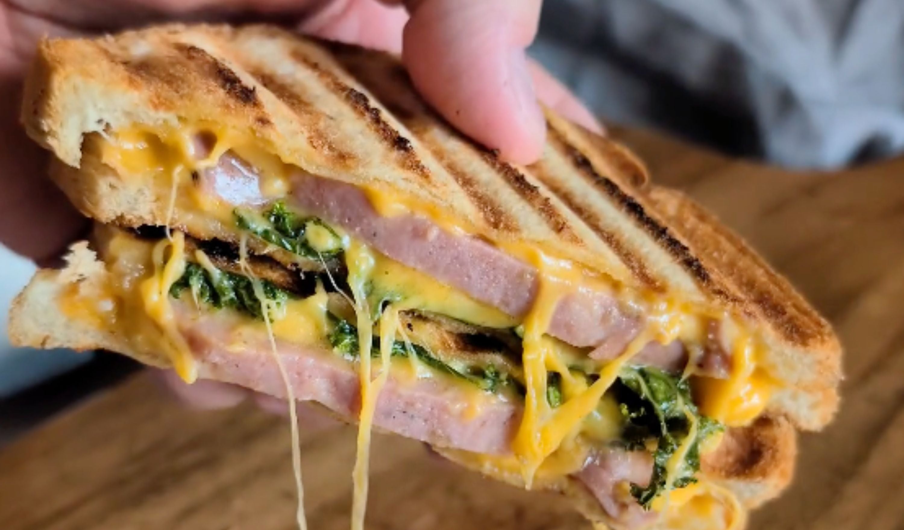 Chicken Apple Sausage, Kale, and Cheddar Toastie