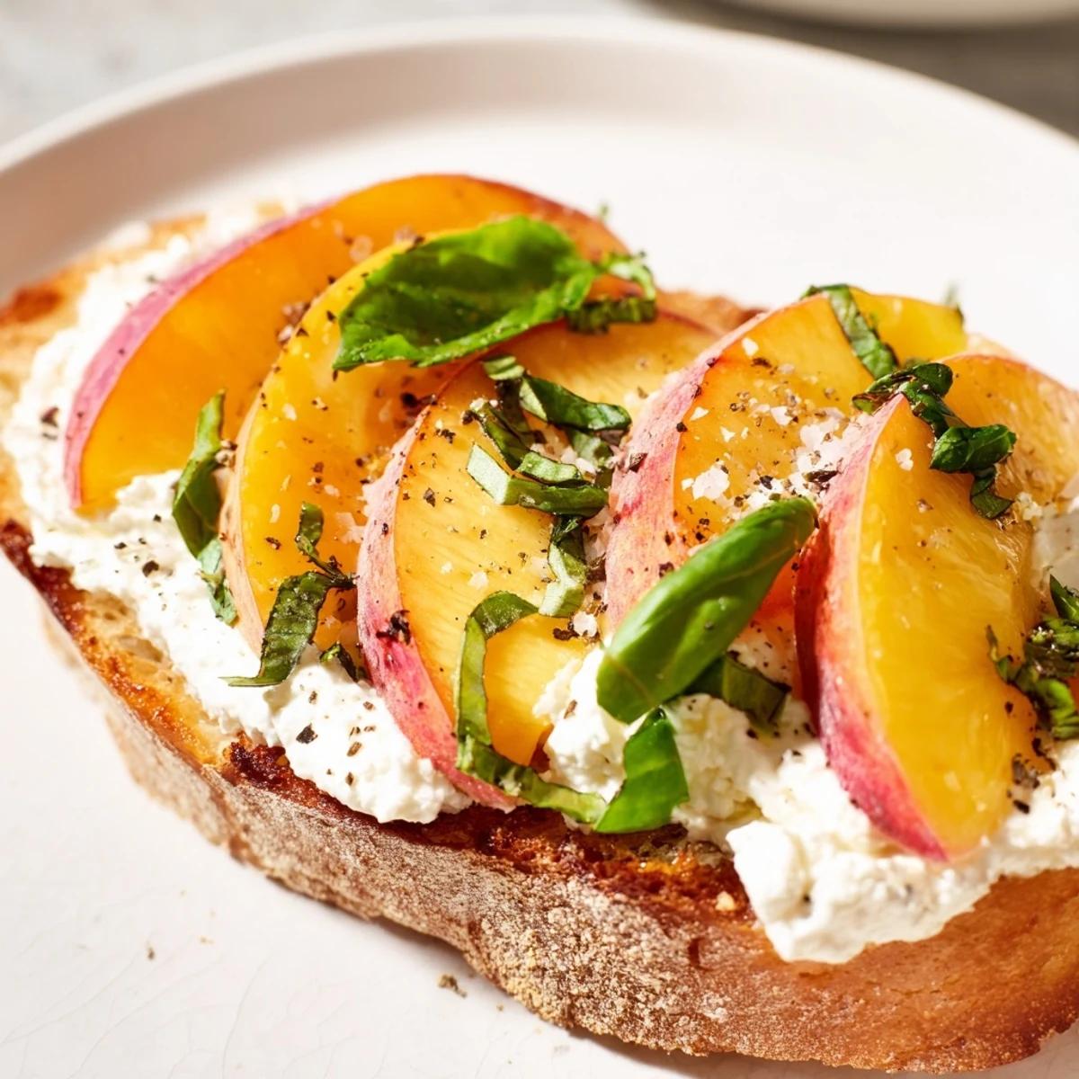 peach and feta toast