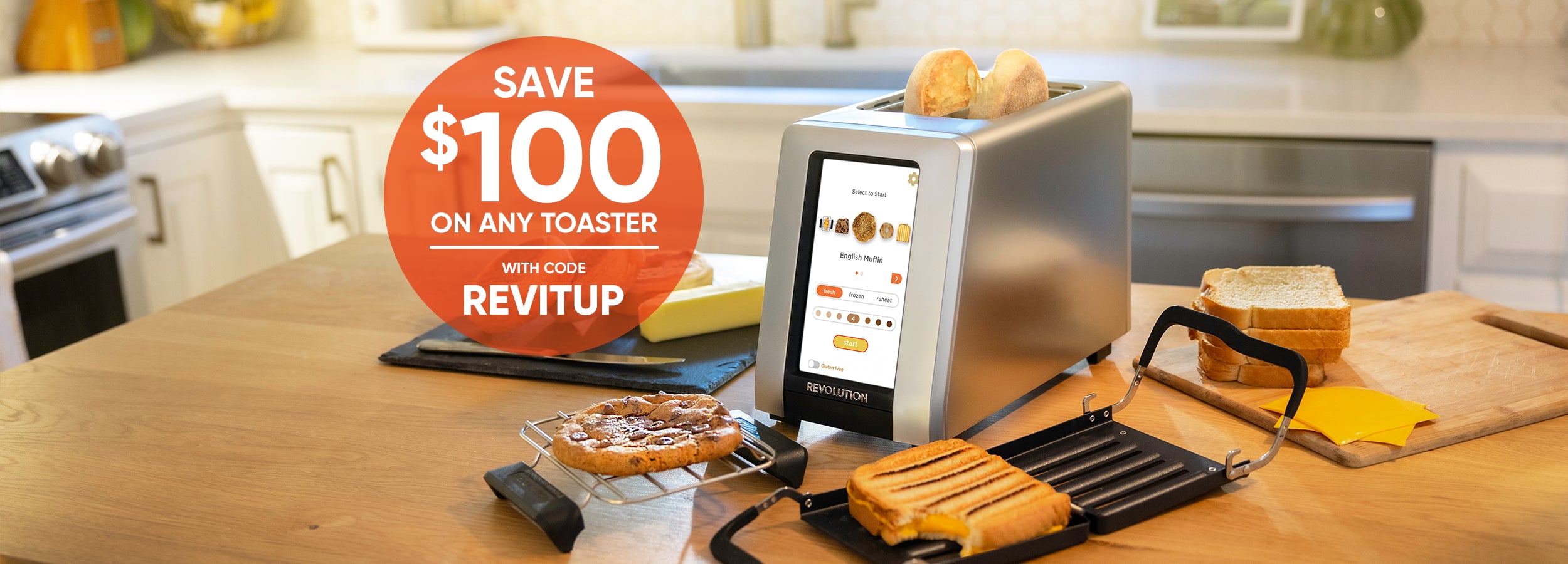 Revolution InstaGLO® R270 Toaster + Toastie Press + Warming Rack Bundle -  NEW