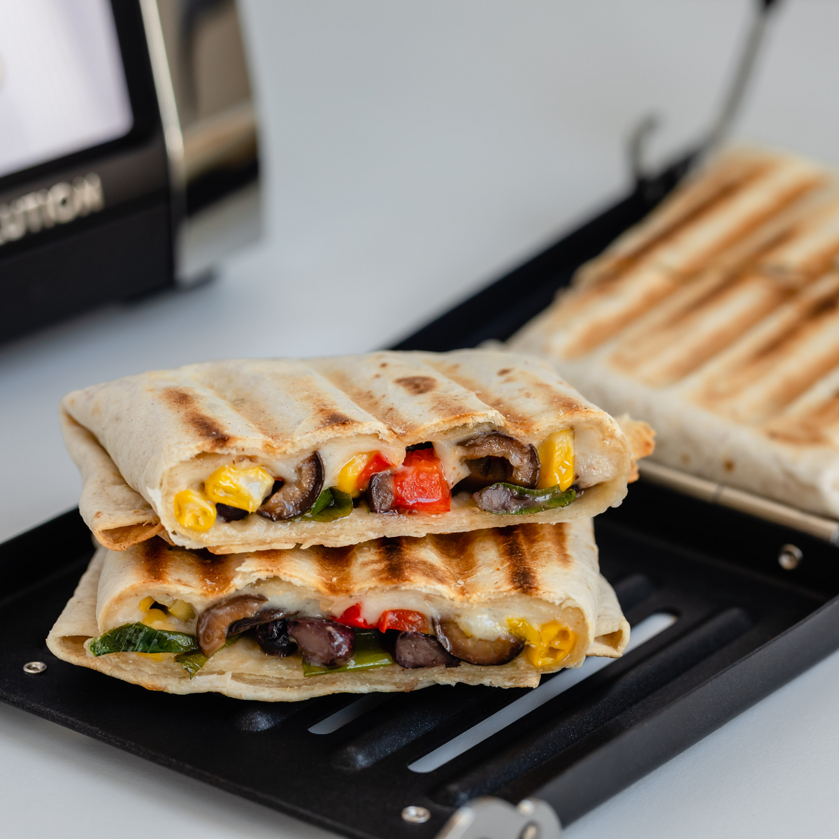 Black bean toasterdilla. 
